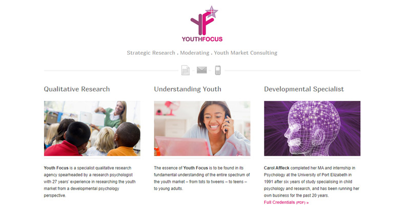 Youth Focus / YF Research - website by TraciDesign